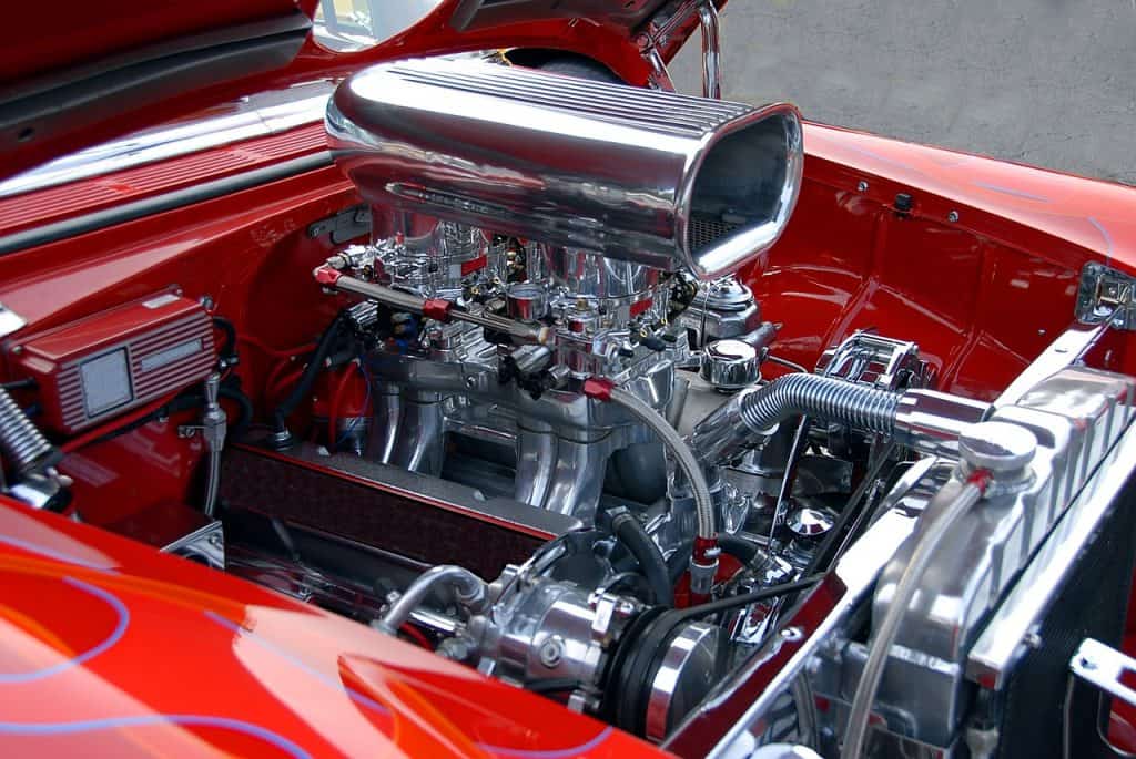 car engine, customized, shiny